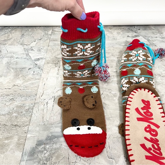 Nick & Nora Sock Monkey Slippers NWOT Size S/M 5 - 7.5 - Picture 6 of 7